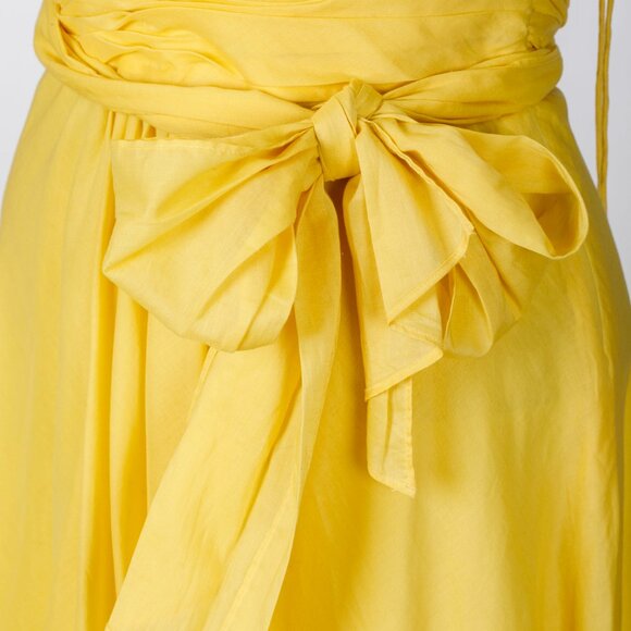 Banana Republic Butter Yellow 100% Cotton Rough Hem Dress Size 0 - Picture 2 of 5